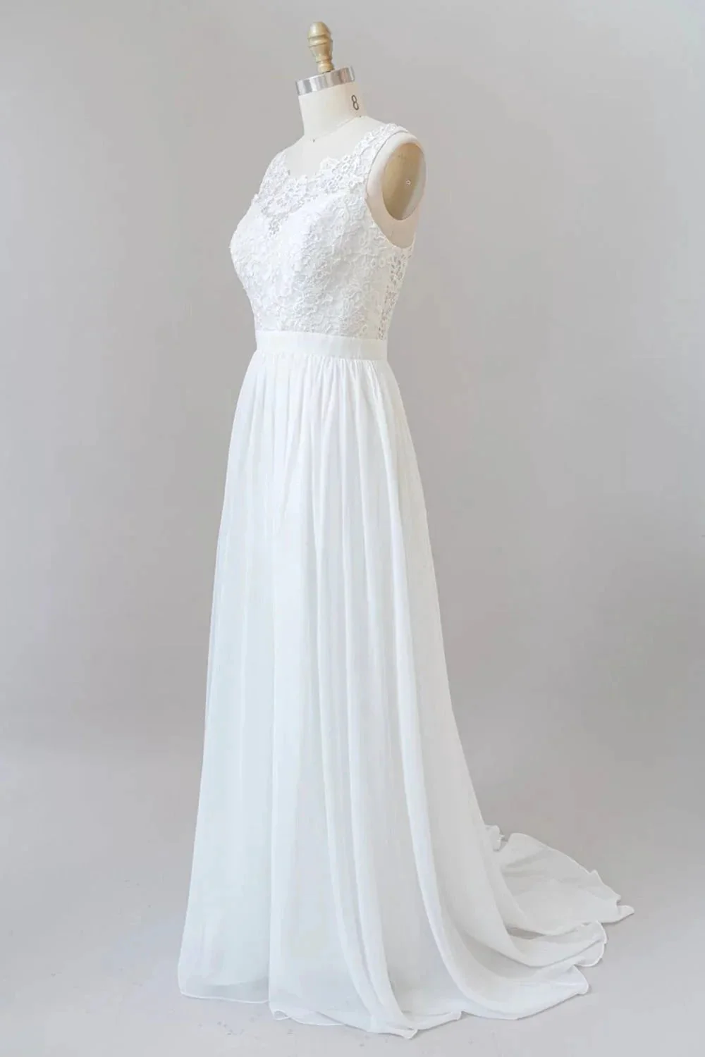 Straps Lace A-line Boho Wedding Dress - Image 6
