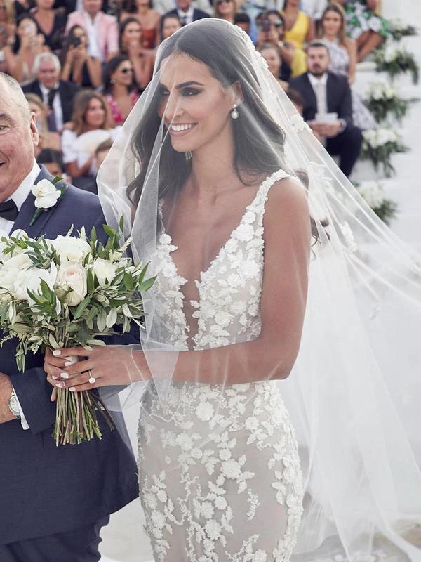 Straps Mermaid Wedding Dresses Lace Appliqued Gowns Wedding Dresses WD574 - Image 4