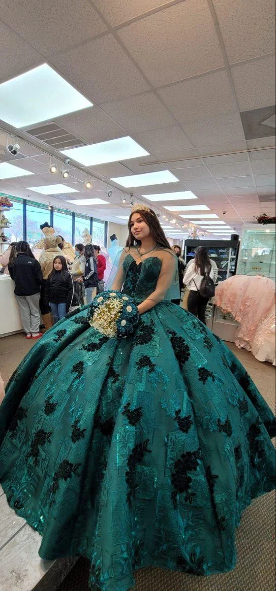 Stunning Emerald Green Quinceanera Dress,Sweet 16 Dress,Emerald Green Ball Gown Y1120 - Image 2