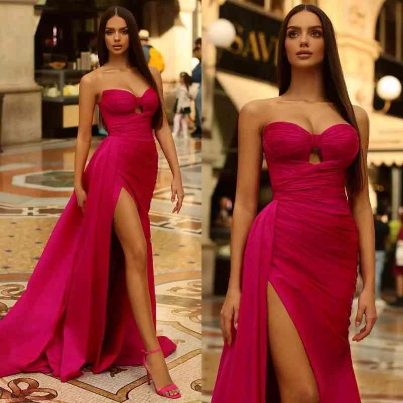 Stunning Long A-line Sweetheart Prom Dresses with High Slit - Image 3