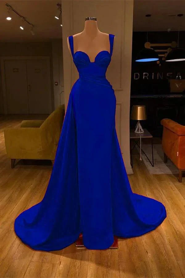 Stunning Long Sweetheart Mermaid Satin Prom Dresses with High Slit - Image 3
