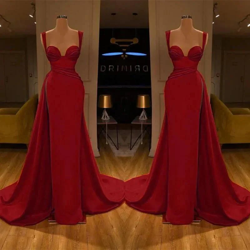 Stunning Long Sweetheart Mermaid Satin Prom Dresses with High Slit - Image 4