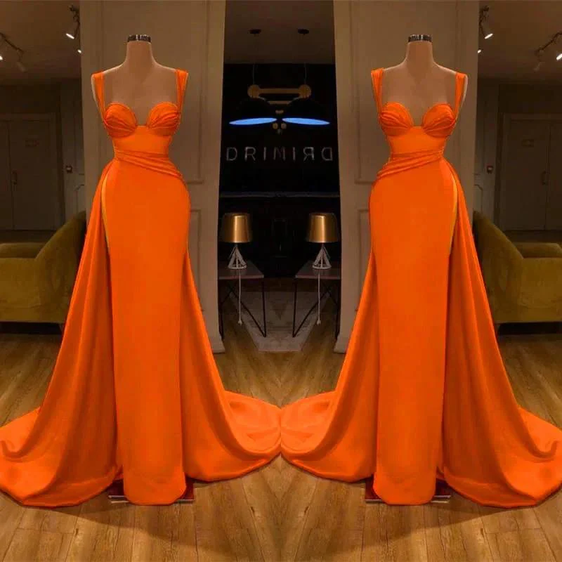 Stunning Long Sweetheart Mermaid Satin Prom Dresses with High Slit - Image 5