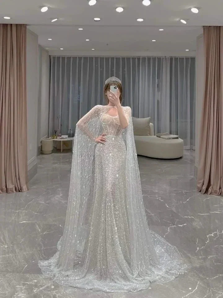 Stunning Mermaid Wedding Dress,Shiny Bridal Dress Y4485 - Image 2