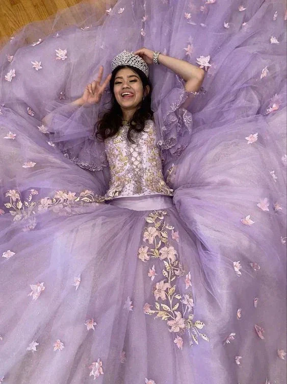 Stunning Tulle Appliques Ball Gown,Princess Dress,Sweet 16 Dress Y6758 - Image 5