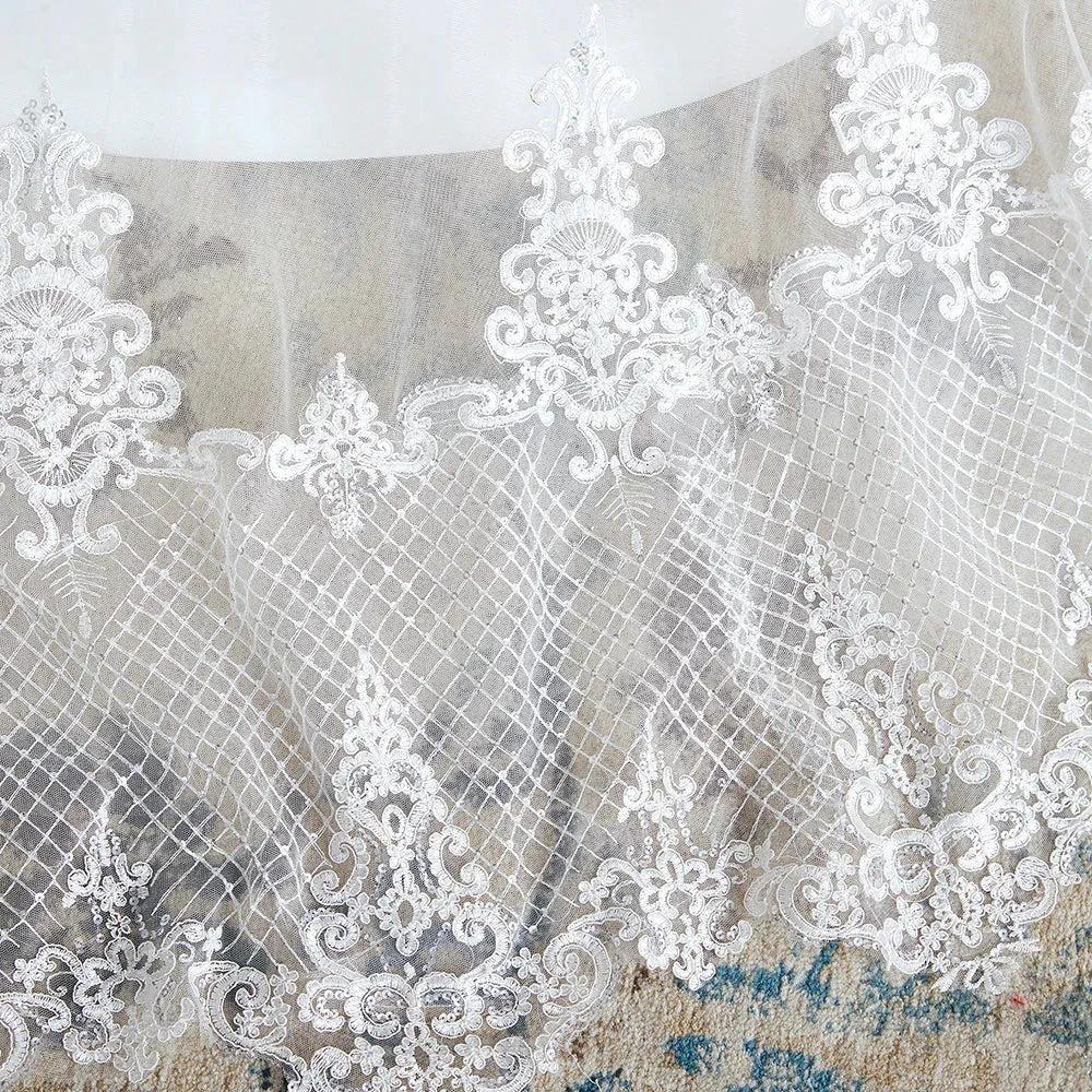 Stylish Long A-line Strapless Appliques Tulle Wedding Dress - Image 10