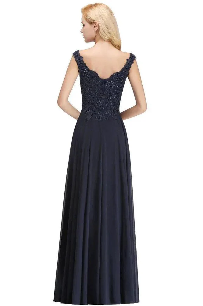 Stylish Straps Aline Beading Evening Maxi Dress Sleeveless V-Neck Wedding Guest Dress - Image 2