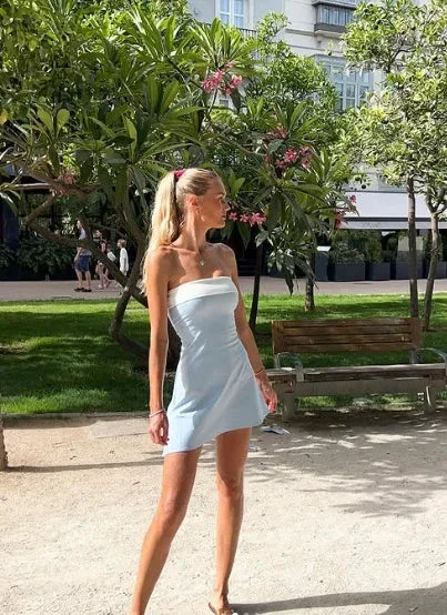 Summer Sleeveless Strapless Mini Tube Dresses For Women Outfit Casual Patchwork Bodycon Beach Holiday Party Dress Homecoming Dress Y7261 - Image 6