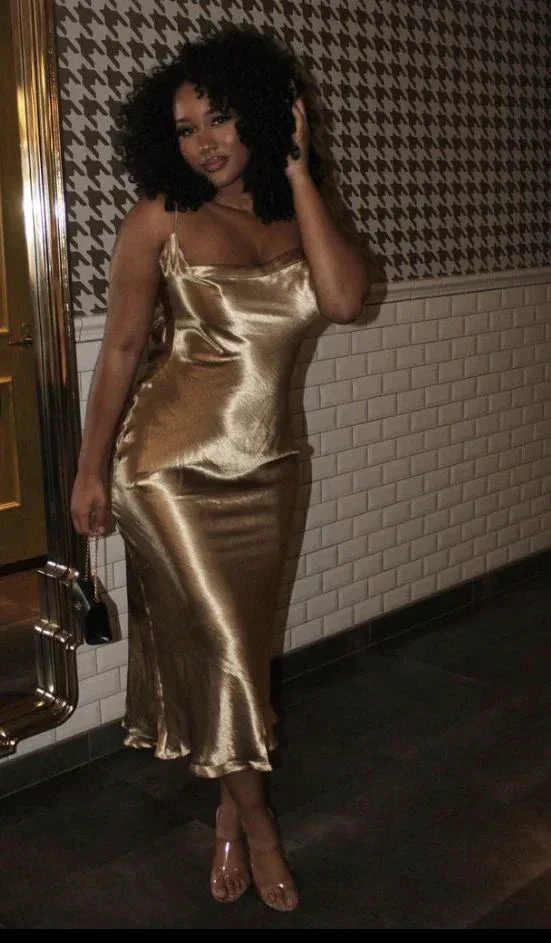 Suspender satin sexy retro evening dress for women backless strappy party tight dress Y4133 - Image 2