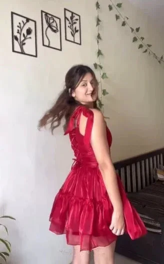 Sweet Red A Line Tulle Homecoming Dress Short Prom Dress Y8509 - Image 5