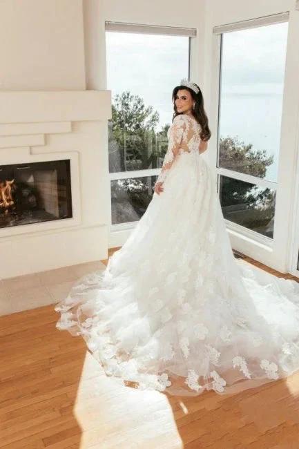 Sweetheart A-Line Floor-Length Appliques Wedding Dress with Tulle - Image 2