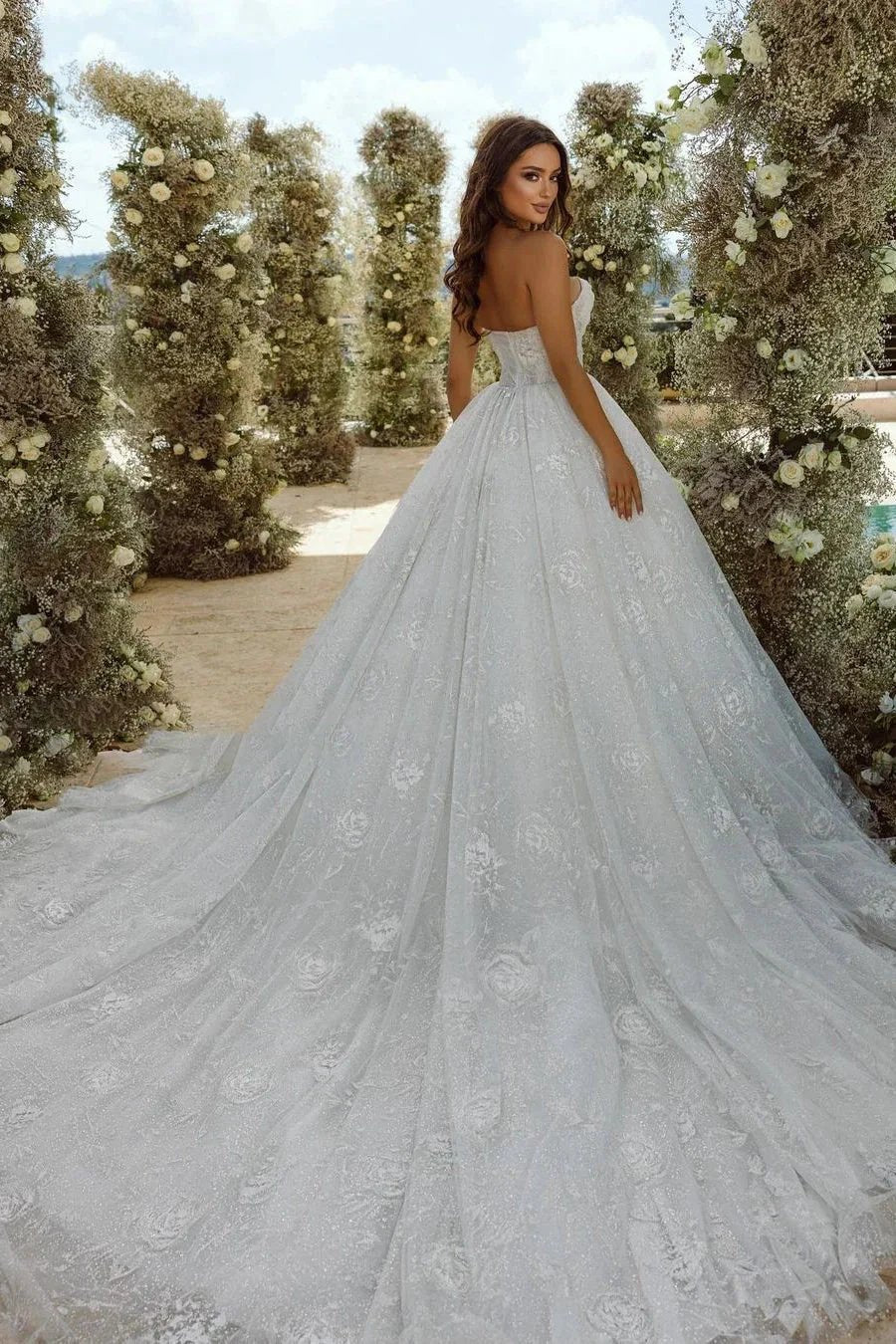 Sweetheart A-line Lace Wedding Dress With Sleeves - Image 2