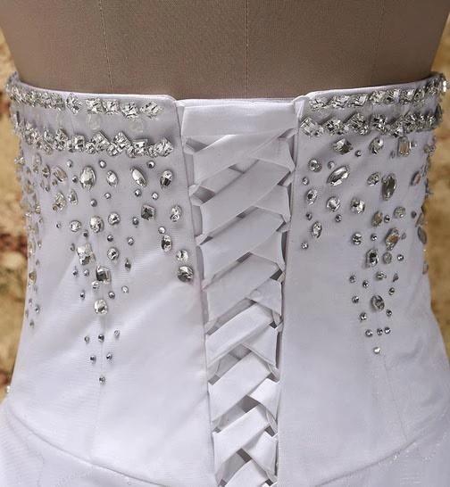 Sweetheart Ball Gown Watteau Train Wedding Dress with Appliques Beading WD022 - Image 4