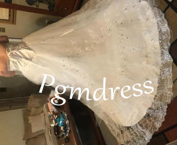 Sweetheart Ball Gown Watteau Train Wedding Dress with Appliques Beading WD022 - Image 5