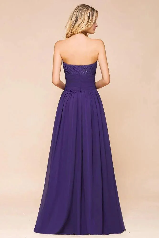 Sweetheart Chiffon Garden Bridesmaid Dress Strapless Party Dress - Image 2