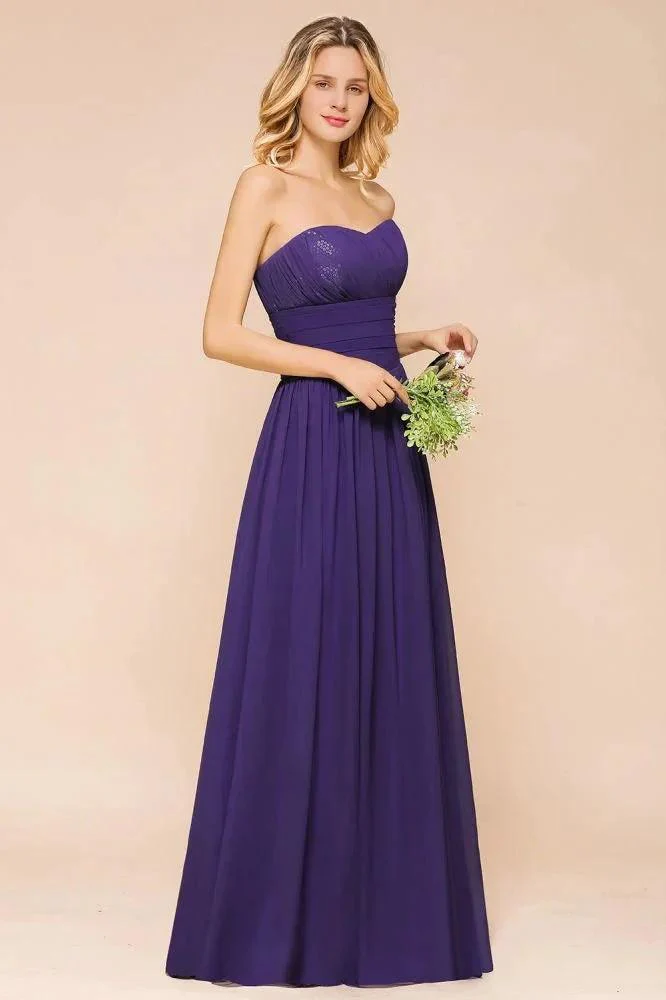 Sweetheart Chiffon Garden Bridesmaid Dress Strapless Party Dress - Image 6