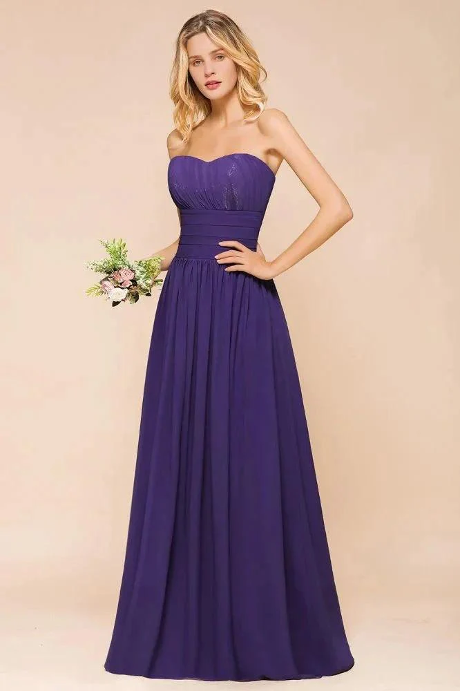 Sweetheart Chiffon Garden Bridesmaid Dress Strapless Party Dress - Image 7