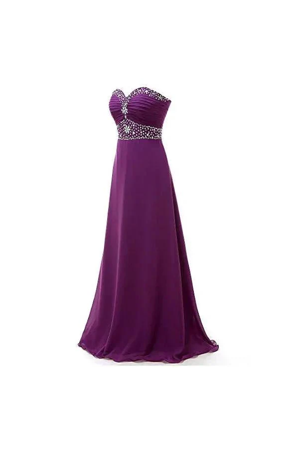 A-line Sweetheart Chiffon Long Prom Dresses Evening Dresses PG249 - Image 3