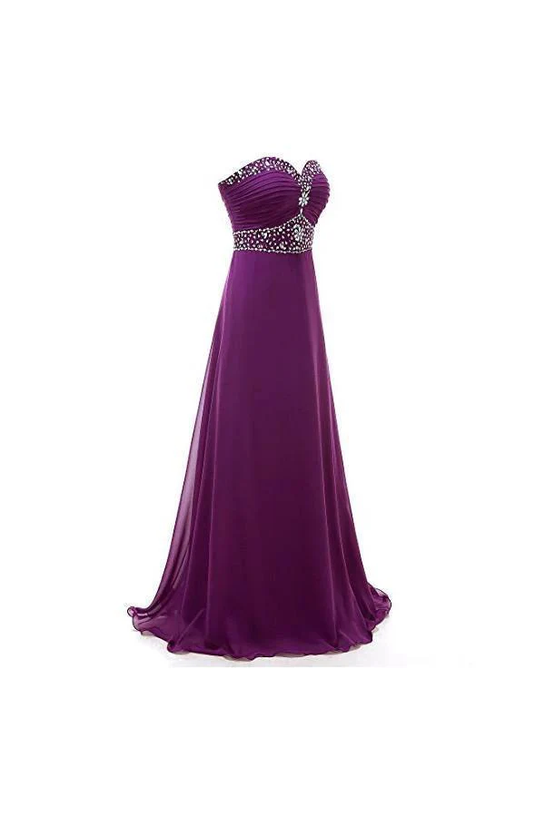 A-line Sweetheart Chiffon Long Prom Dresses Evening Dresses PG249 - Image 4