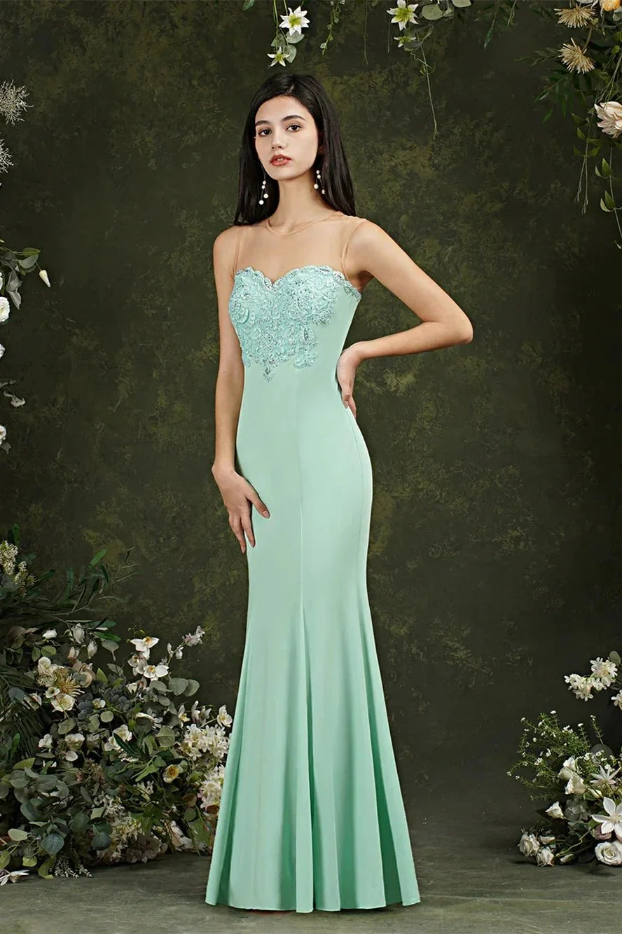 Sweetheart Floral Lace Tulle Mermaid Long Prom dress - Image 6