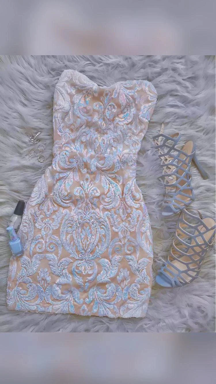 Sweetheart Iridescent Tight Dress Short Homecoming Dress Y531 - Image 2