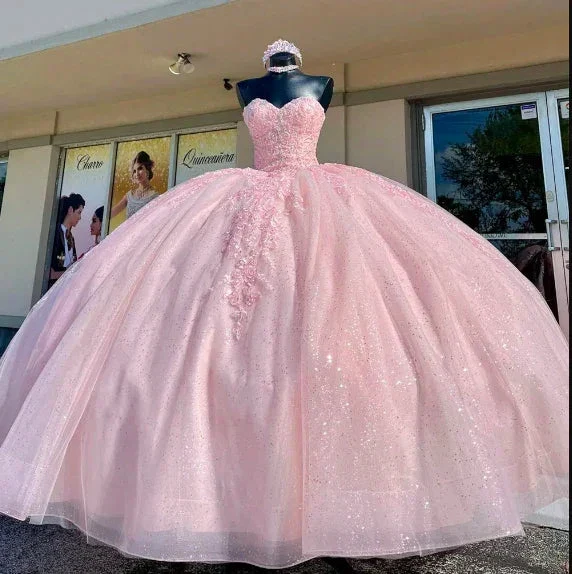 Sweetheart Light Pink Quinceanera Dresses Ball Gown Birthday Party Dress Y2730 - Image 2