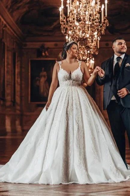 Sweetheart Luxury Ball Gown Stain Wedding Dress with Appliques - Image 7