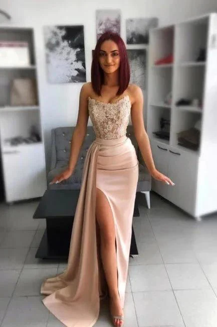 Sweetheart Mermaid Floor Length High Split Prom Dress - Image 2