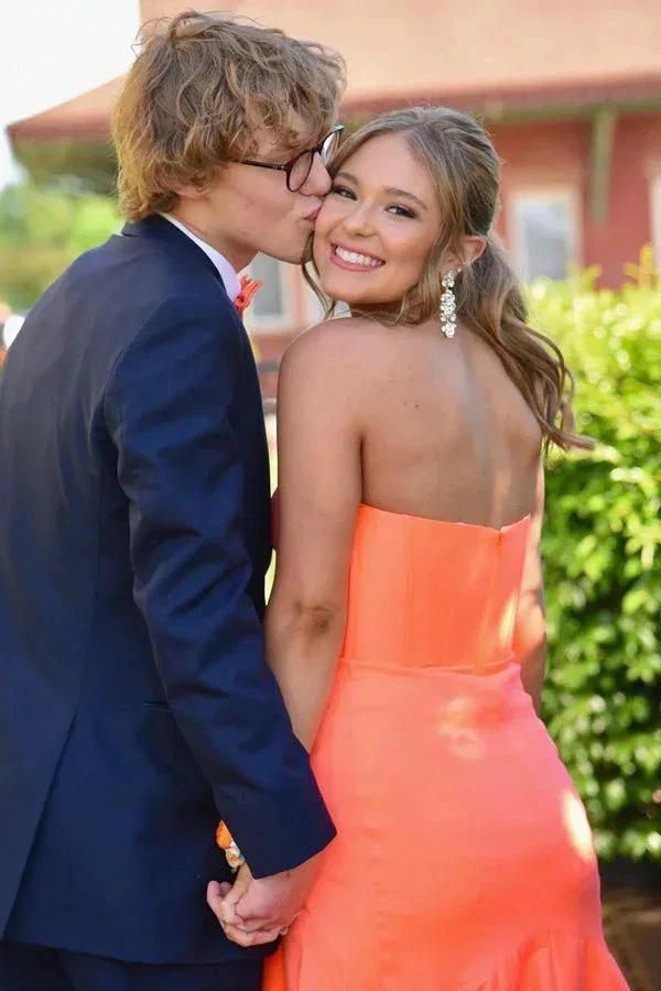 Sweetheart Mermaid Orange Long Prom Dress with Slit PSK592 - Image 3
