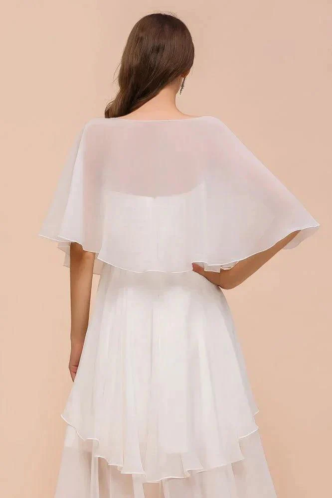 Sweetheart Mini Chiffon Dress with Wraps Simple Beach Bridesmaid Dress for Bride - Image 3