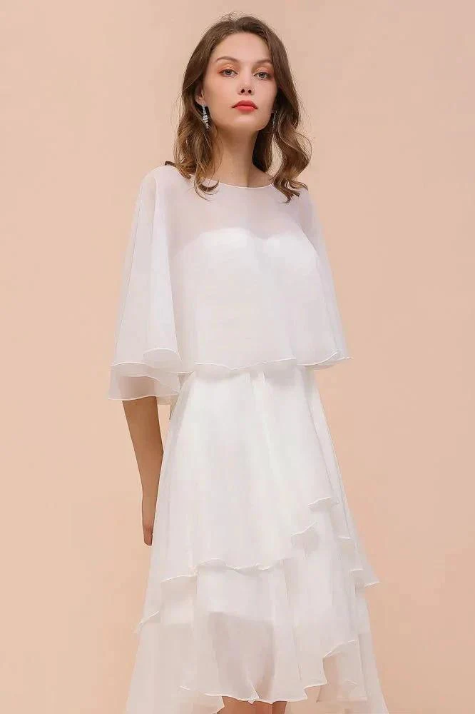 Sweetheart Mini Chiffon Dress with Wraps Simple Beach Bridesmaid Dress for Bride - Image 6