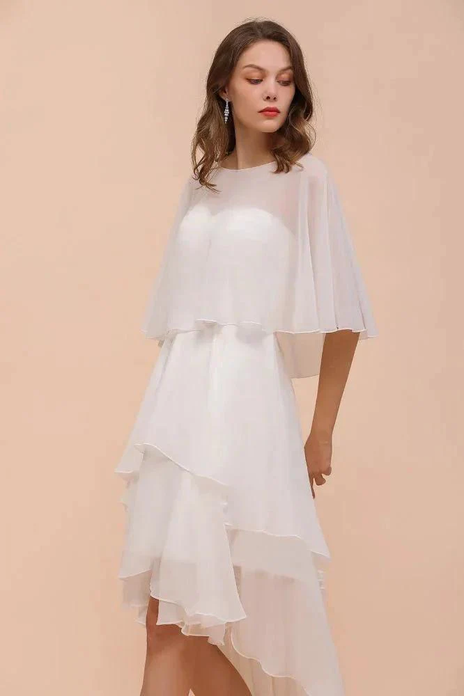 Sweetheart Mini Chiffon Dress with Wraps Simple Beach Bridesmaid Dress for Bride - Image 8