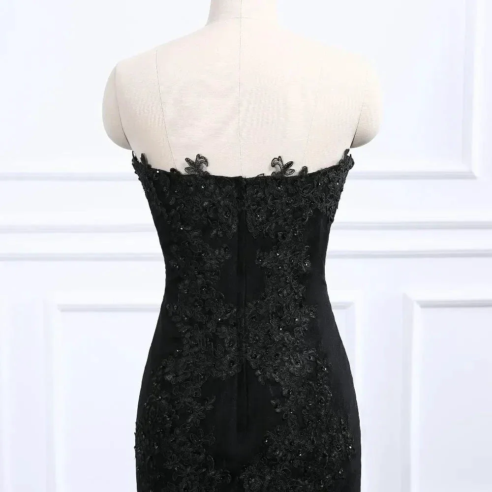 Sweetheart Neckline Black Mermaid Wedding Dress Y1776 - Image 4