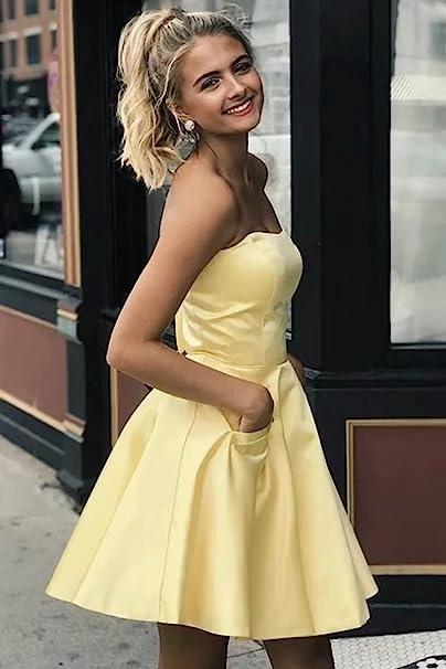 Sweetheart Neckline Homecoming Dresses with Pockets SYH76 - Image 2