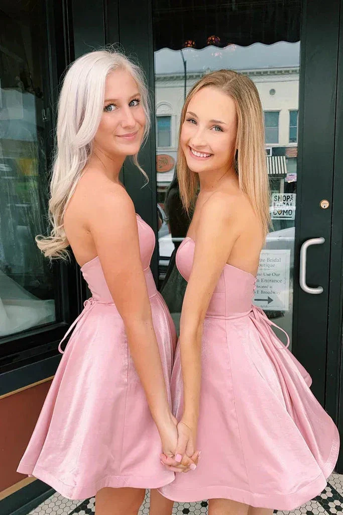 Sweetheart Neckline Homecoming Dresses with Pockets SYH76 - Image 3