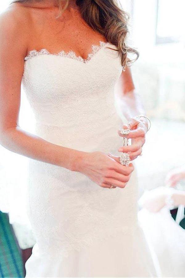 Sweetheart Neckline Mermaid Wedding Dresses With Lace Appliques WD194 - Image 4