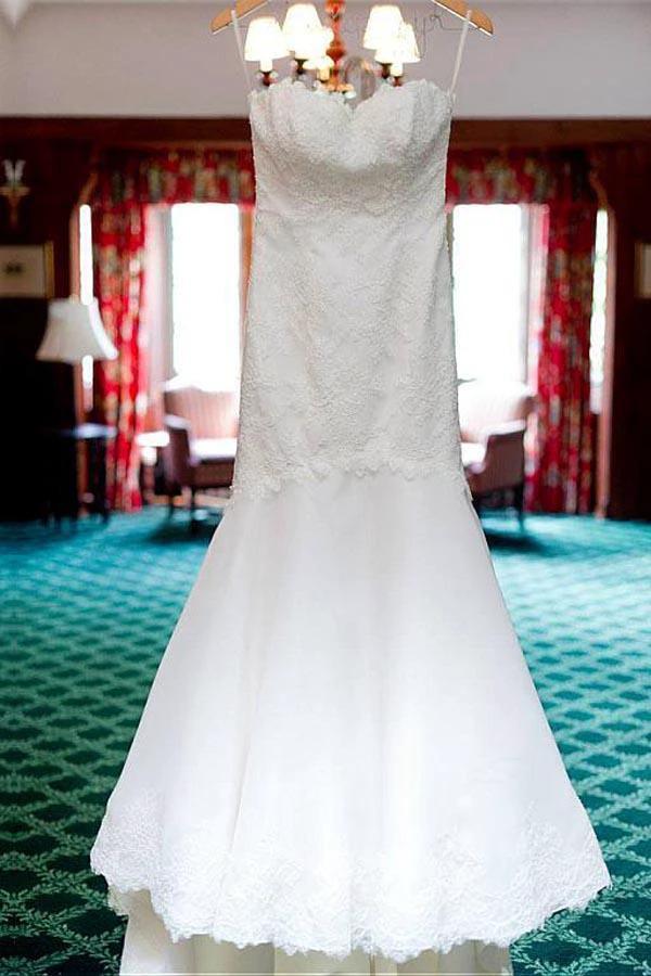 Sweetheart Neckline Mermaid Wedding Dresses With Lace Appliques WD194 - Image 5