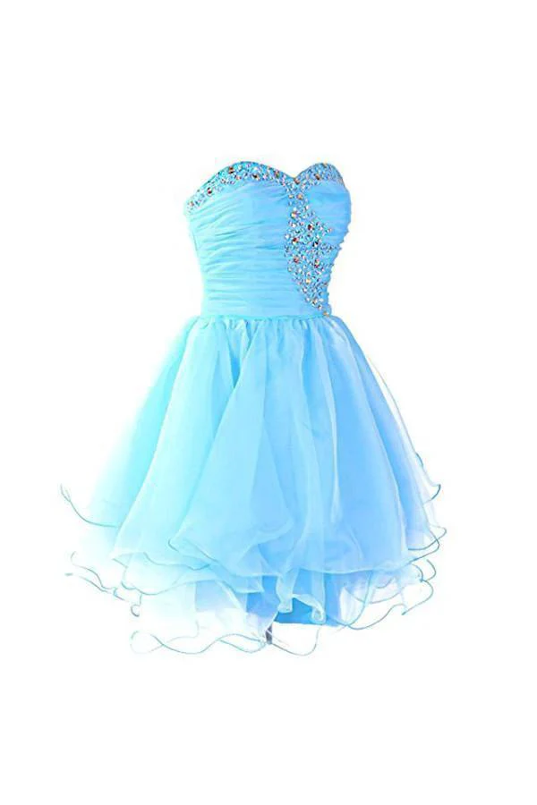 Sweetheart Organza Blue Homecoming Dresses Prom Dresses PG054 - Image 2