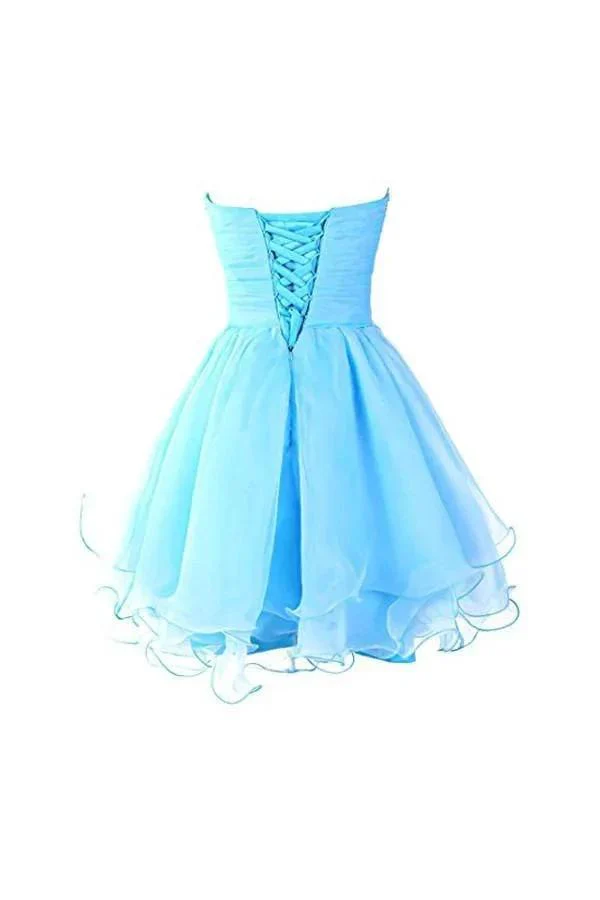Sweetheart Organza Blue Homecoming Dresses Prom Dresses PG054 - Image 3