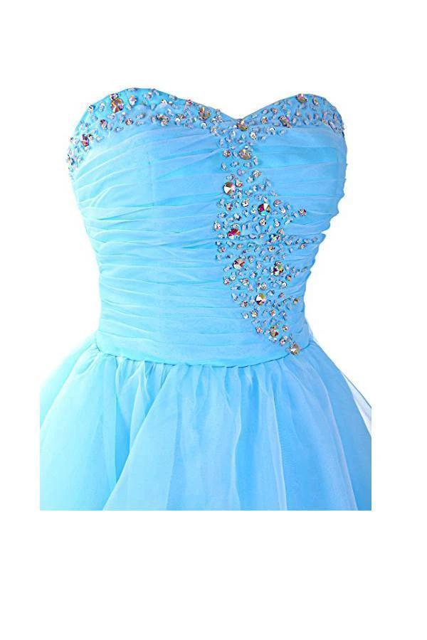 Sweetheart Organza Blue Homecoming Dresses Prom Dresses PG054 - Image 4