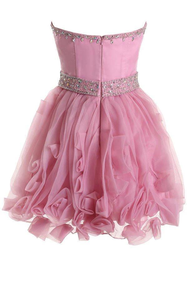 Sweetheart Organza Pink Homecoming Dresses Short Prom Dresses PG067 - Image 2