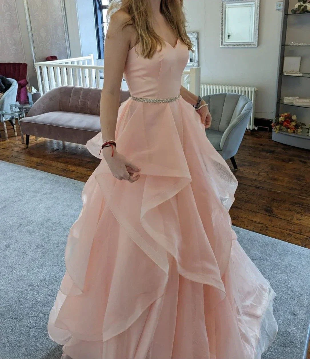 Sweetheart Pink A-line Ball Gown,Pink Birthday Dress Y4995 - Image 2