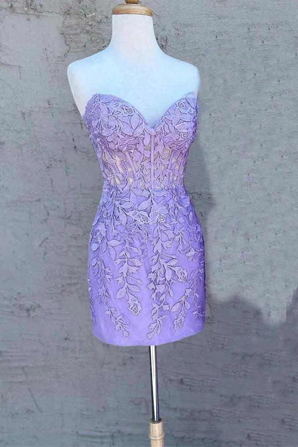 Sweetheart Pink Appliqued Bodycon Homecoming Dress PD517 - Image 8