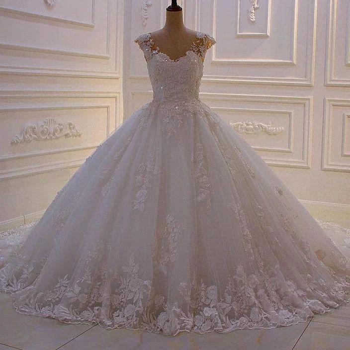 Sweetheart Princess A-line Sleeveless Appliques Lace Wedding Dress - Image 2