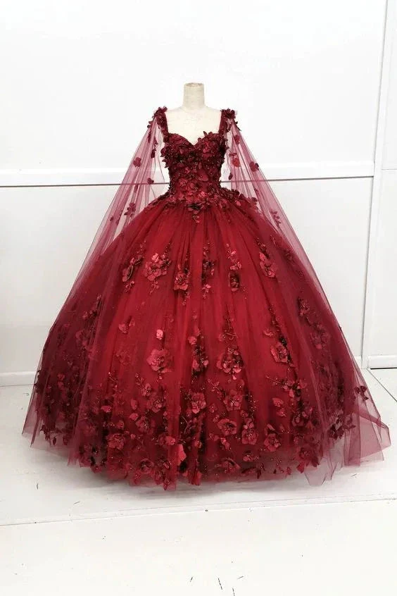Sweetheart Quinceanera Dress 3D Flowers Sweet 15 16 Birthday Party Dress Ball Gown Y4515 - Image 2