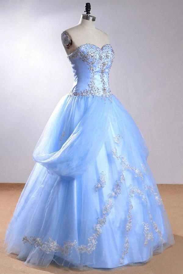 Sweetheart Sleeveless Light Blue  Beading Wedding Dress With Beading  WD169 - Image 2