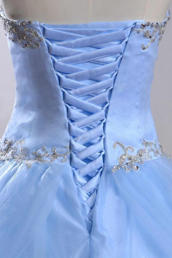 Sweetheart Sleeveless Light Blue  Beading Wedding Dress With Beading  WD169 - Image 3