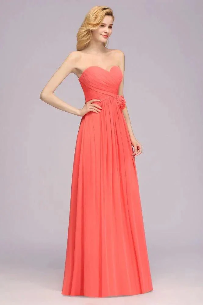 Sweetheart Sleeveless Ruffle Evening Swing Dress Chiffon aline Bridesmaid Dress - Image 5