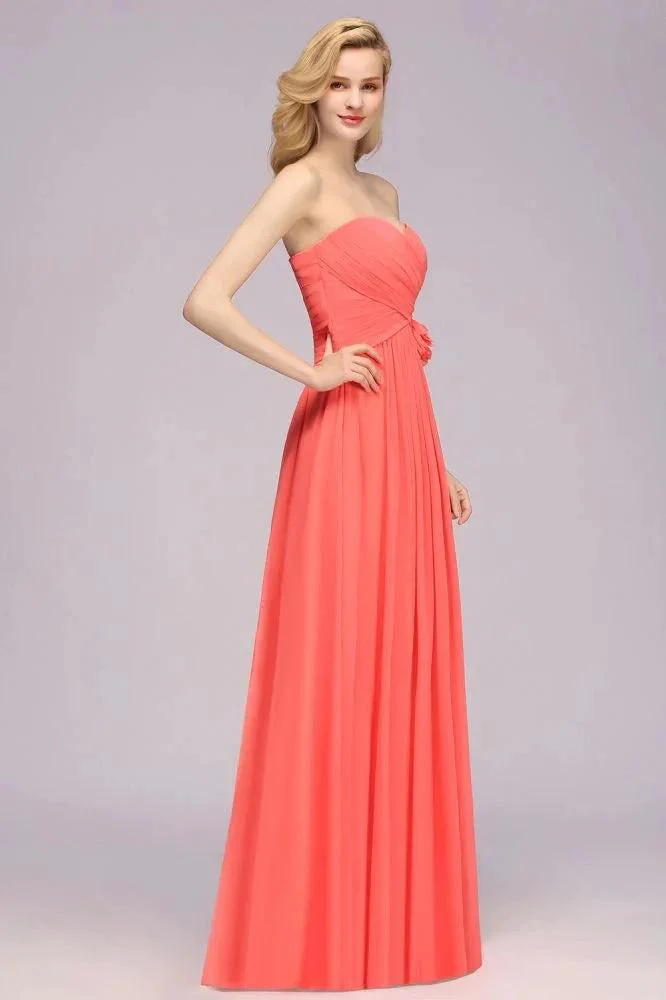 Sweetheart Sleeveless Ruffle Evening Swing Dress Chiffon aline Bridesmaid Dress - Image 6