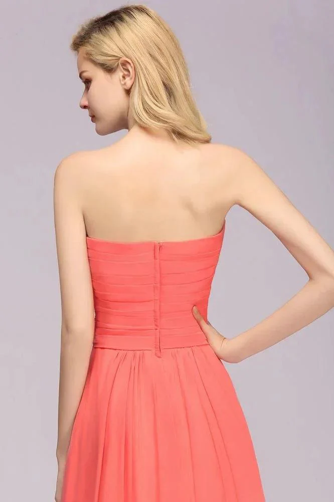 Sweetheart Sleeveless Ruffle Evening Swing Dress Chiffon aline Bridesmaid Dress - Image 7